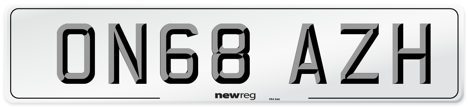 ON68 AZH Number Plate from New Reg